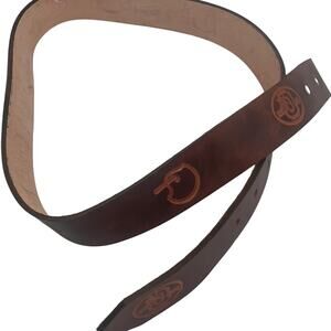 Ohio State OSU Brown Leather Belt Engraved Football Logo & Designs 42" NO BUCKLE